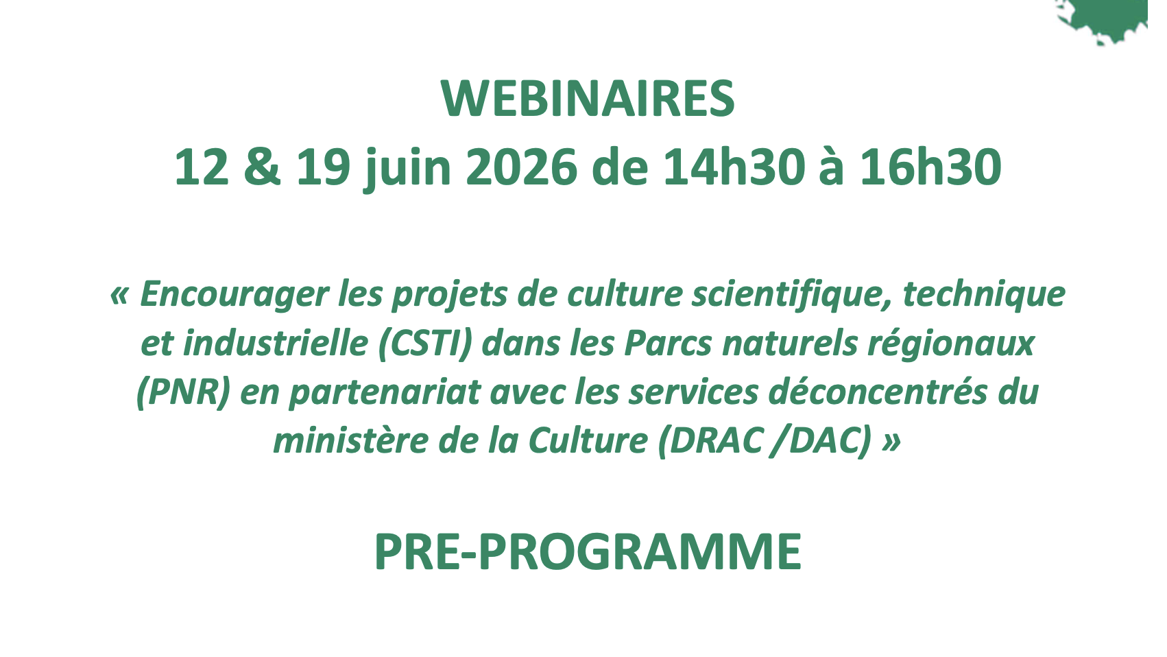 Webinaires les 12 et 19 juin 2026